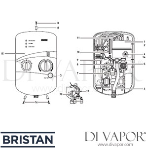 Bristan ESP85 W and ESP95 W Electric Shower Spare Parts - BR DV 336