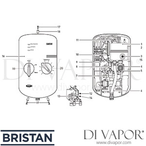 Bristan ESP85EVO W and ESP95EVO W Electric Shower Spare Parts - BR DV 337