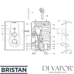 Bristan Joy ThermoSafe Electric Shower Spare Parts - BR DV 342