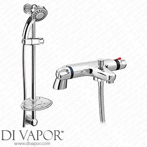 Victorian Plumbing Modern Thermostatic Bath Shower Mixer Tap + Slider Shower Rail Kit - BSMSK03 Spare Parts