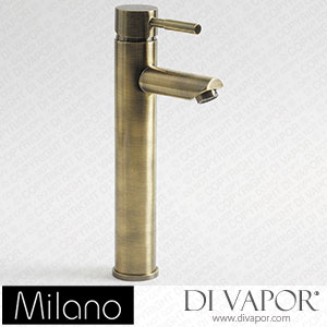 Milano BT0091ABN Monet Modern High Rise Mono Basin Mixer Tap Antique Brass Spare Parts