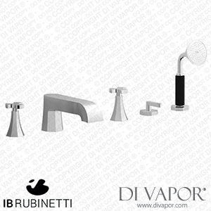 IB Rubinetti BT396CC Belmondo + Belmondo Elle Five Holes Deck Mounted Bath Filler with Shower Kit Spare Parts