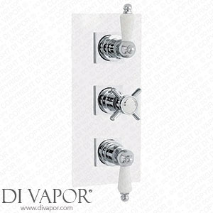 Victorian Plumbing Traditional Triple Concealed Thermostatic Shower Valve with Diverter & Rectangular Plate - BTDRSVD Spare Parts