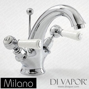 Milano BTE001CWL Elizabeth Traditional Lever Mono Basin Mixer Tap Chrome and White Spare Parts