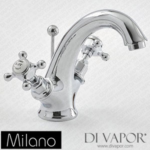 Milano BTE001CWX Elizabeth Traditional Crosshead Mono Basin Mixer Tap Chrome and White Spare Parts