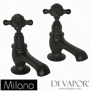 Milano BTE004BLX Elizabeth Traditional Crosshead Basin Pillar Taps Black Spare Parts