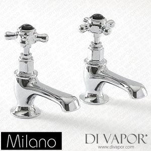 Milano BTE004CBX Elizabeth Traditional Crosshead Basin Pillar Taps Chrome and Black Spare Parts