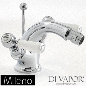 Milano BTE006CWL Elizabeth Traditional Lever Mono Bidet Mixer Tap Chrome and White Spare Parts