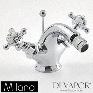 Milano BTE006CWX Elizabeth Traditional Crosshead Mono Bidet Mixer Tap Chrome and White Spare Parts