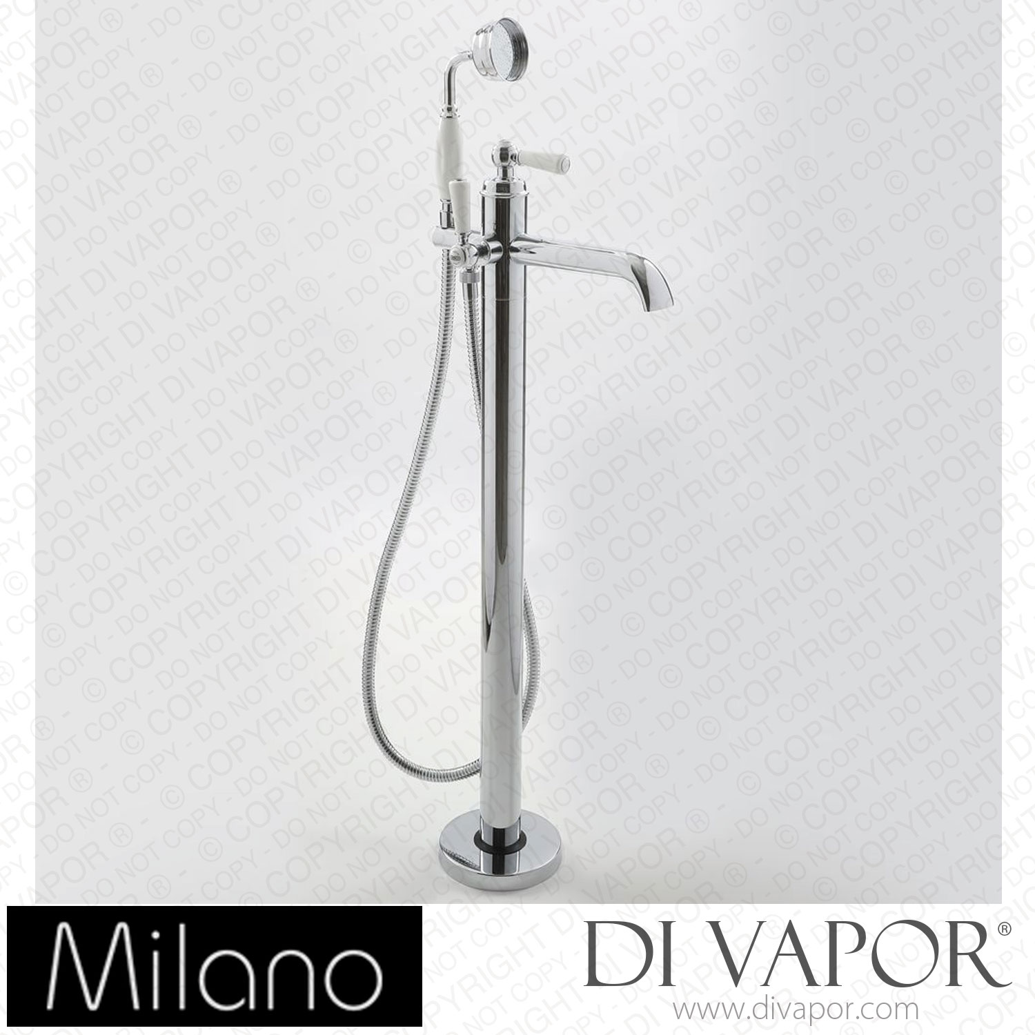 Milano BTE008CWL Elizabeth Traditional Freestanding Mono Bath Shower Mixer Tap Chrome and White Spare Parts