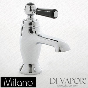 Milano BTE021CBL Elizabeth Traditional Lever Mono Basin Tap Chrome and Black Spare Parts