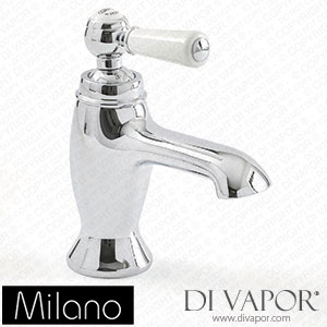 Milano BTE021CWL Elizabeth Traditional Lever Mono Basin Tap Chrome and White Spare Parts