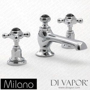 Milano BTE107CBX Elizabeth Traditional Crosshead Basin Mixer Tap Chrome and Black Spare Parts