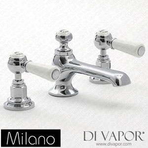 Milano BTE107CWL Elizabeth Traditional Lever Basin Mixer Tap Chrome and White Spare Parts