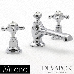 Milano BTE107CWX Elizabeth Traditional Crosshead Basin Mixer Tap Chrome and White Spare Parts