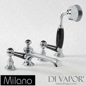 Milano BTE109CBL Elizabeth Traditional 4 Hole Lever Bath Shower Mixer Tap Chrome and Black Spare Parts