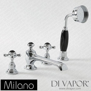 Milano BTE109CBX Elizabeth Traditional 4 Hole Bath Shower Mixer Tap Chrome and Black Spare Parts