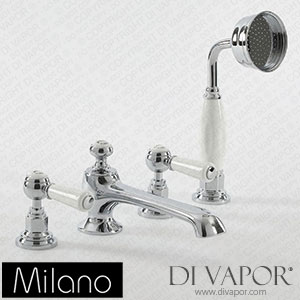 Milano BTE109CWL Elizabeth Traditional 4 Hole Lever Bath Shower Mixer Tap Chrome and White Spare Parts