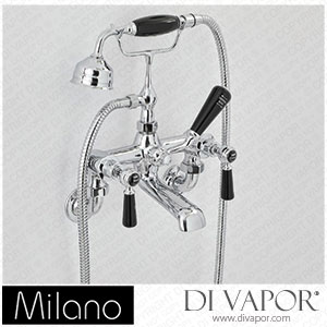 Milano BTE113CBL Elizabeth Traditional Wall Lever Bath Shower Mixer Tap Chrome and Black Spare Parts