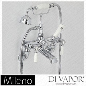 Milano BTE113CWL Elizabeth Traditional Wall Lever Bath Shower Mixer Tap Chrome and White Spare Parts