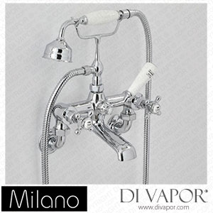 Milano BTE113CWX Elizabeth Traditional Wall Bath Shower Mixer Tap Chrome and White Spare Parts