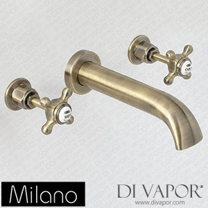 Milano BTE119ABX Elizabeth Traditional Wall 3 Hole Bath Filler Tap Brushed Gold Spare Parts