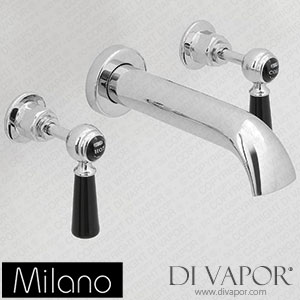 Milano BTE119CBL Elizabeth Traditional Wall 3 Hole Lever Bath Filler Tap Chrome and Black Spare Parts