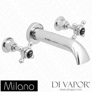 Milano BTE119CBX Elizabeth Traditional Wall 3 Hole Bath Filler Tap Chrome and Black Spare Parts