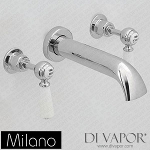 Milano BTE119CWL Elizabeth Traditional Wall 3 Hole Lever Bath Filler Tap Chrome and White Spare Parts