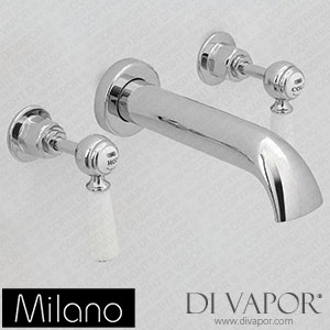 Milano BTE119LV Elizabeth Traditional Wall 3 Hole Lever Head Bath Filler Tap Spare Parts