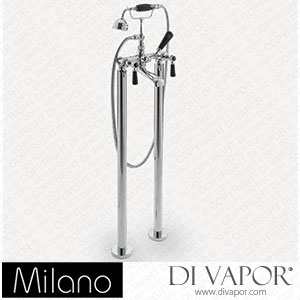 Milano BTE123CBL Elizabeth Traditional Freestanding Lever Bath Shower Mixer Tap Chrome and Black Spare Parts