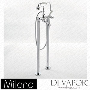 Milano BTE123CWX Elizabeth Traditional Freestanding Bath Shower Tap Chrome and White Spare Parts