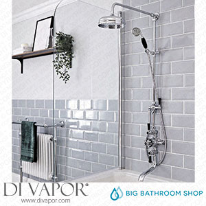 Big Bathroom Shop BTSVC01B Milano Elizabeth - Chrome and Black Traditional Triple Exposed Thermostatic Shower with Grand Rigid Riser Rail and Bath Spout (3 Outlet) Spare Parts