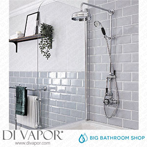 Big Bathroom Shop BTSVC02B Milano Elizabeth - Chrome and Black Traditional Twin Exposed Thermostatic Shower with Grand Rigid Riser Rail (2 Outlet) Spare Parts