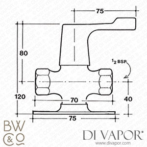 Barber Wilsons HFC1042 1/2 Wall Mounted Stopcock 3 Inch Lever Control Spare Parts