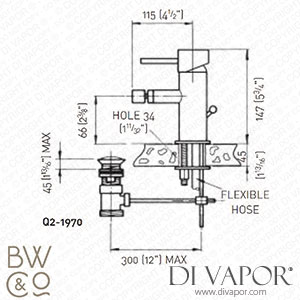 Barber Wilsons Q2-1970 Q Lift and Turn Monobloc Bidet Mixer Spare Parts