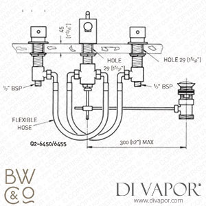 Barber Wilsons Q2-6455 3 Hole Basin Tap with Pop-Up Waste and 140mm Nozzle Spare Parts