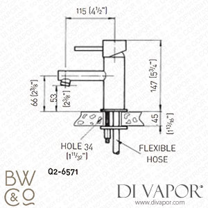 Barber Wilsons Q2-6571 Q Monobloc Basin Mixer Lift and Turn Spare Parts