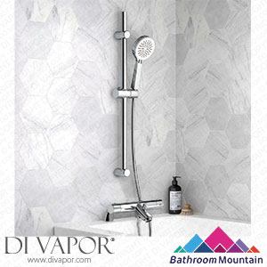 Bathroom Mountain C26008 Ballina Premium Bath Mounted Thermostatic Bath Filler Set with Multi-function Hand Shower Spare Parts