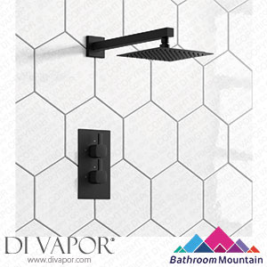 Bathroom Mountain C27013 Carrick Essential Matt Black Square Thermostatic Shower Set Spare Parts