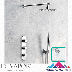 Bathroom Mountain C27029 Ballina Premium Chrome Round Thermostatic Bath Filler Shower Set - 200mm Head & Hand Shower Spare Parts