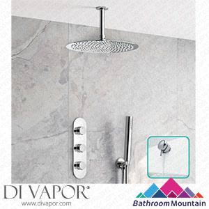 Bathroom Mountain C27031 Ballina Premium Ceiling Chrome Round Thermostatic Bath Filler Shower Set - 300mm Head & Hand Shower Spare Parts