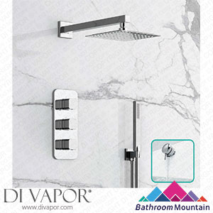 Bathroom Mountain C27047 Galway Premium Chrome Square Thermostatic Bath Filler Shower Set - 200mm Head & Hand Shower Spare Parts