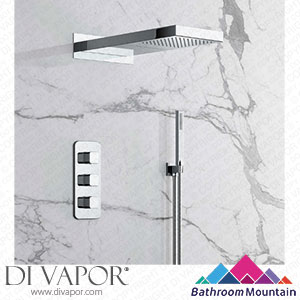 Bathroom Mountain C27050 Galway Premium Chrome Square Thermostatic Waterfall Shower Set & Hand Shower Spare Parts