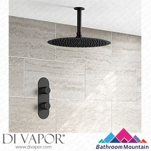 Bathroom Mountain C27056 Ballina Premium Ceiling Matt Black Round Thermostatic Shower Set - 300mm Head Spare Parts