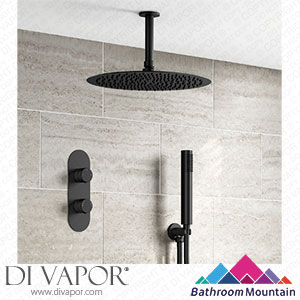 Bathroom Mountain C27060 Ballina Premium Ceiling Matt Black Round Thermostatic Shower Set - 300mm Head & Hand Shower Spare Parts