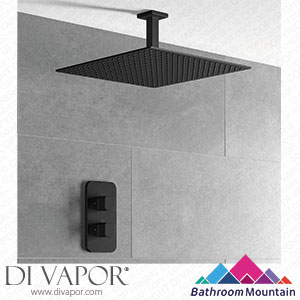 Bathroom Mountain C27065 Galway Premium Ceiling Matt Black Square Thermostatic Shower Set - 400mm Head Spare Parts