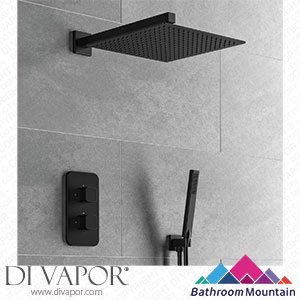 Bathroom Mountain C27067 Galway Premium Matt Black Square Thermostatic Shower Set - 300mm Head & Hand Shower Spare Parts