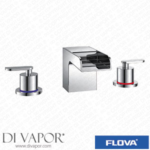 Flova CA3HBASN Cascade 3-Hole Deck Mounted Basin Mixer with Slotted Clicker Waste Set Spare Parts