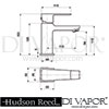 Hudson Reed Camber Basin Mixer Tap With Push Button Waste Dimension